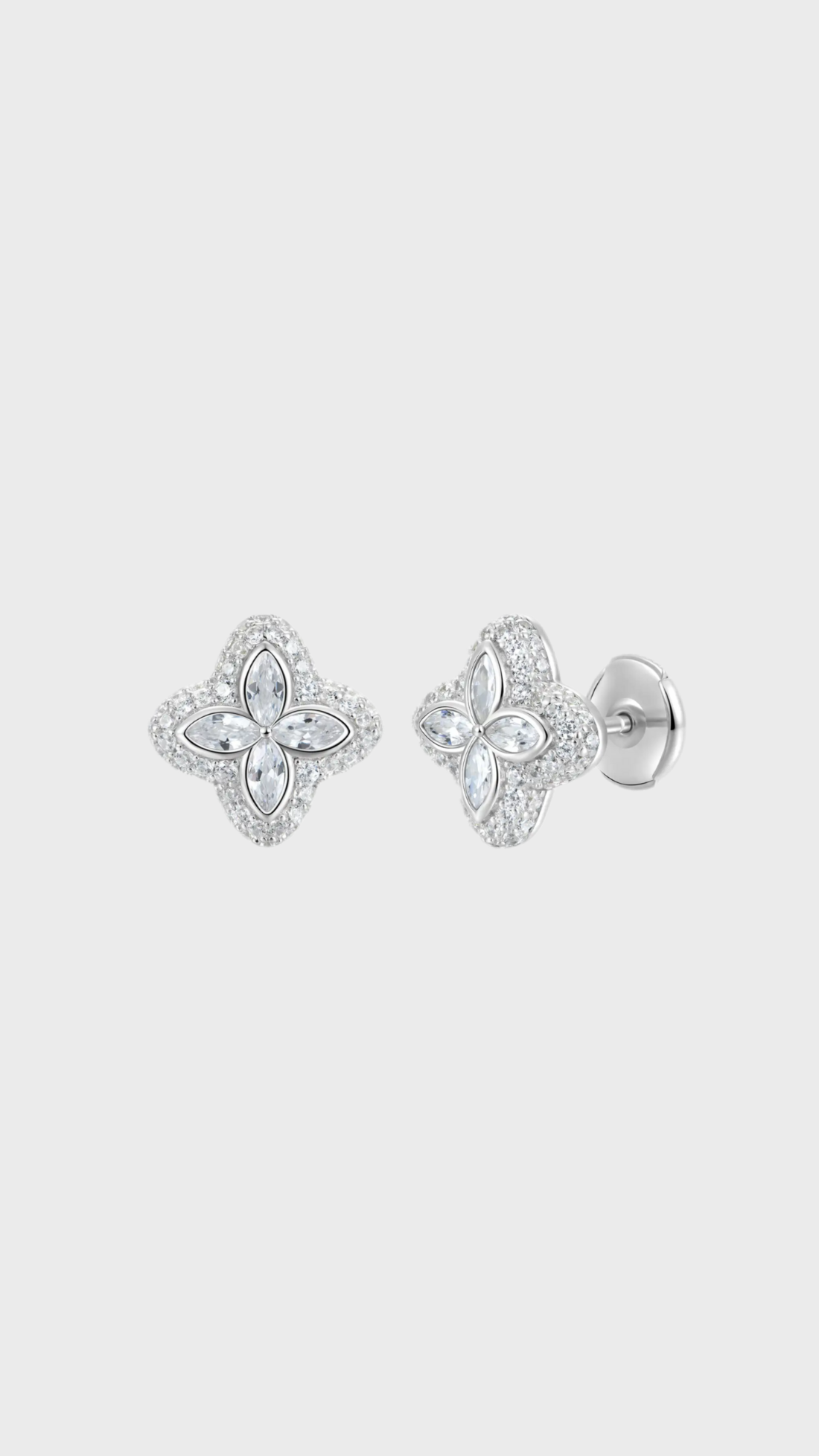 Clover Earrings -White