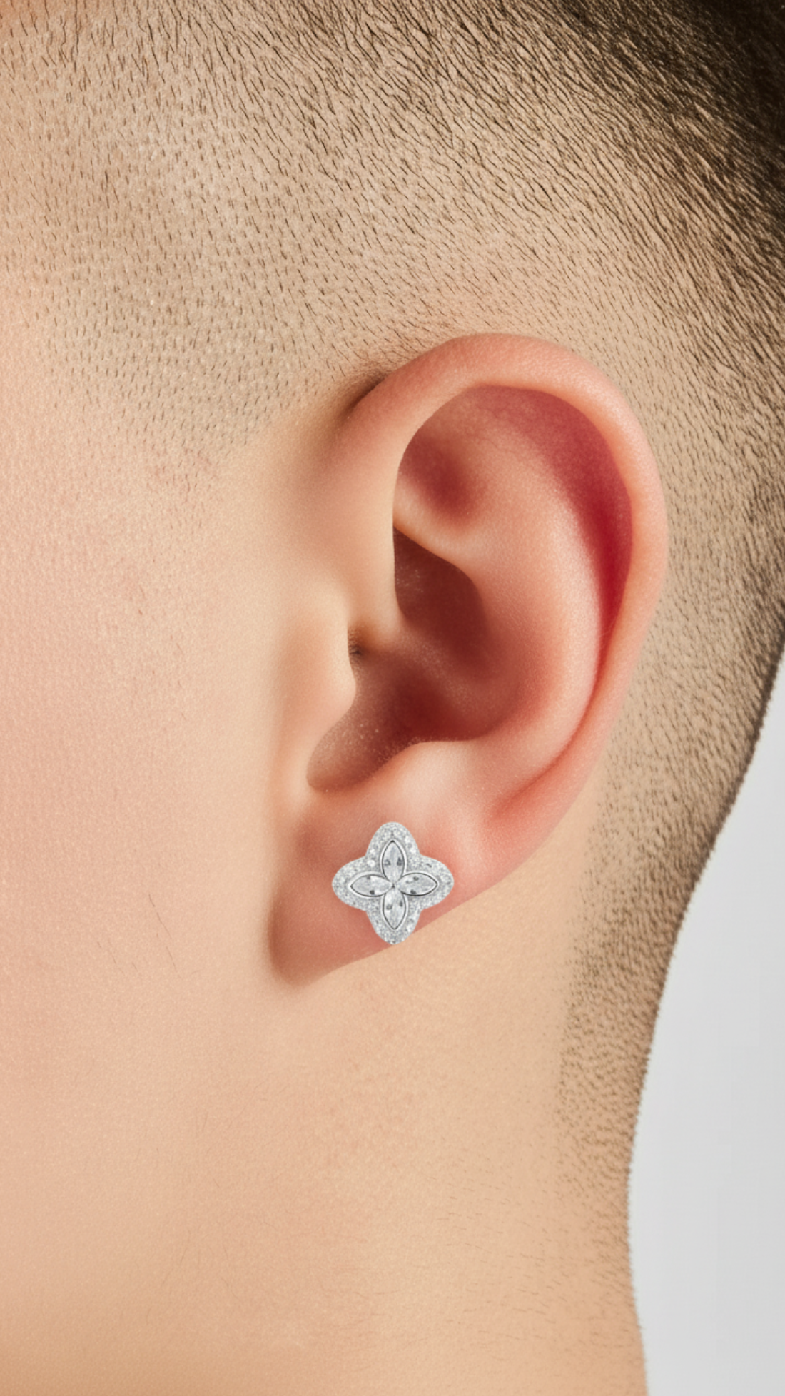 Clover Earrings -White