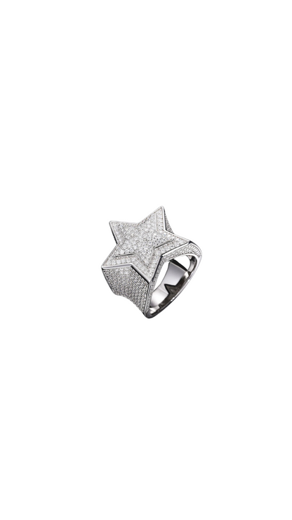 Star signet ring Argent 925