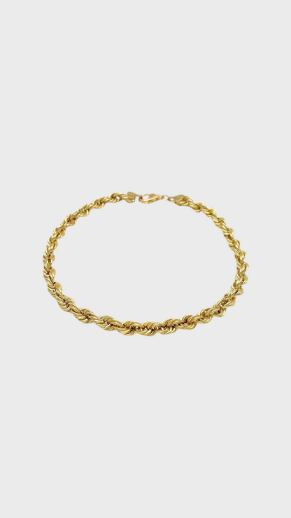 Rope gold bracelet 4mm