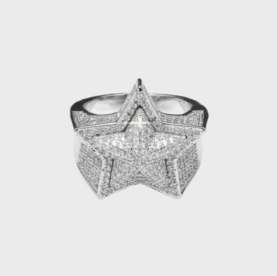 Star signet ring 925 silver