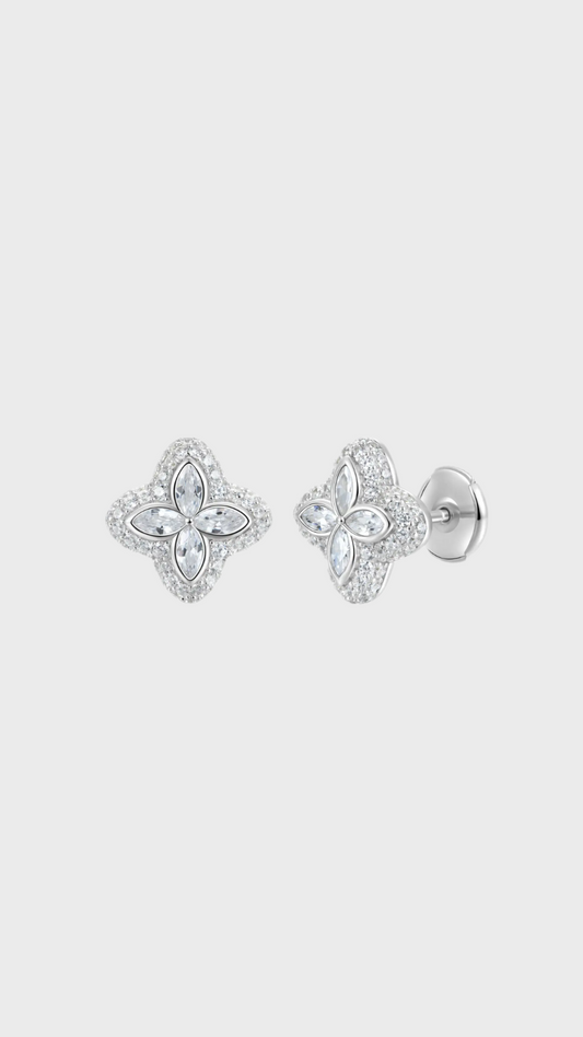 Clover Earrings -White