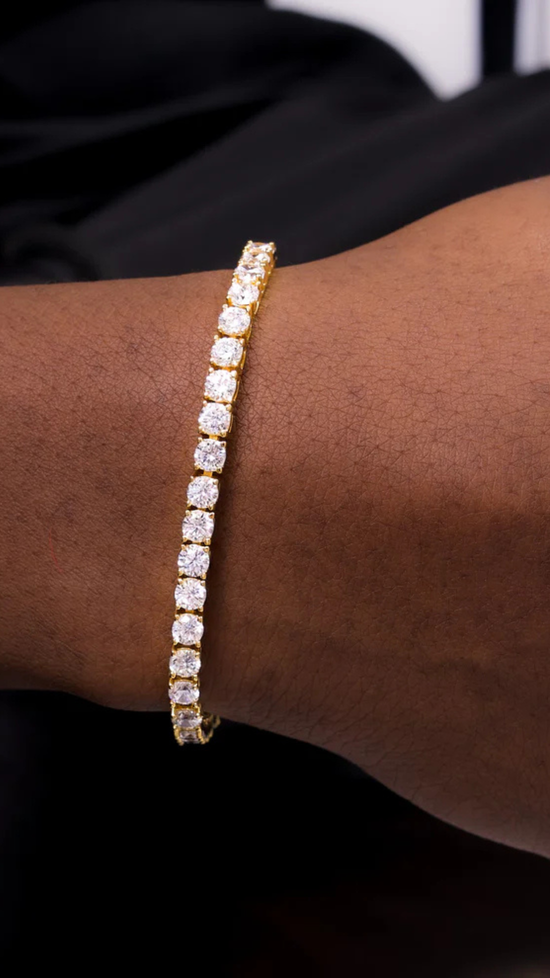 Gold tennis bracelet
