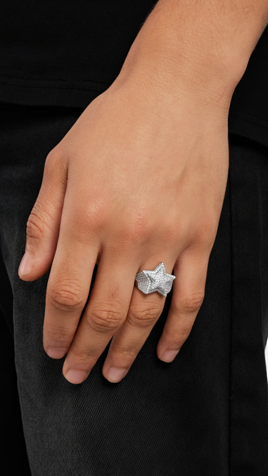 Star signet ring 925 silver